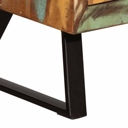 Шкаф с чекмеджета пъстър 70x35x70 см регенерирано дърво масив