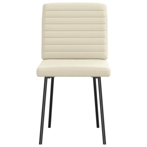 Трапезни столове, 2 бр, кремави, изкуствена кожа