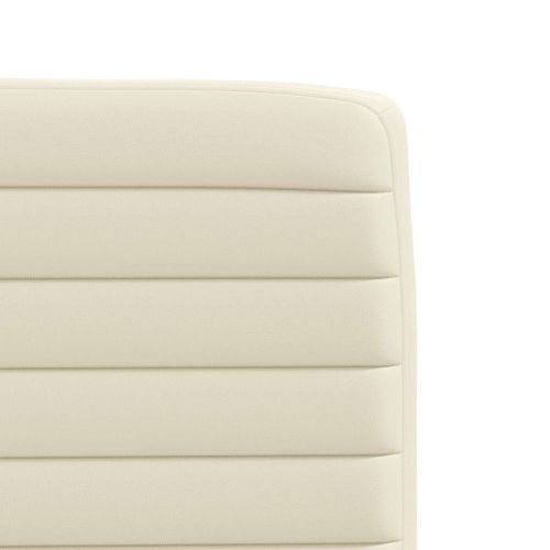 Трапезни столове, 2 бр, кремави, изкуствена кожа