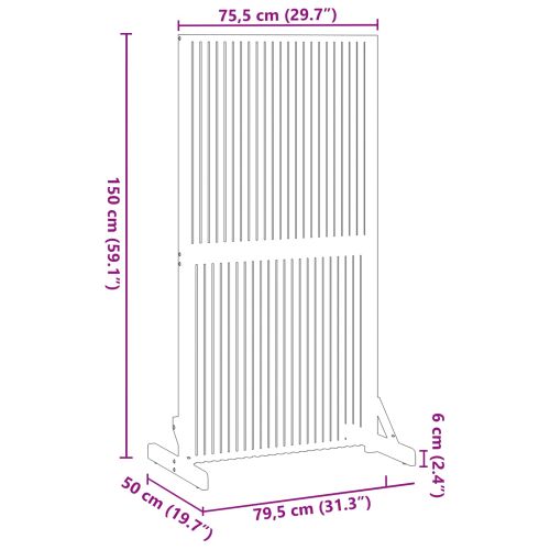 Екран за уединение Кафяво 79.5 x 50 x 150 см