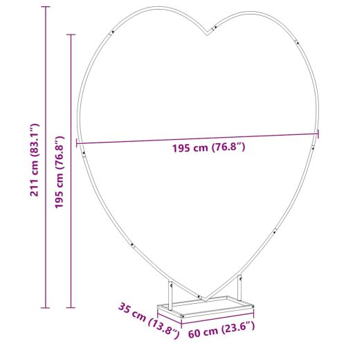 Сватбена арка Бяло 195 x 35 x 211 см Стомана