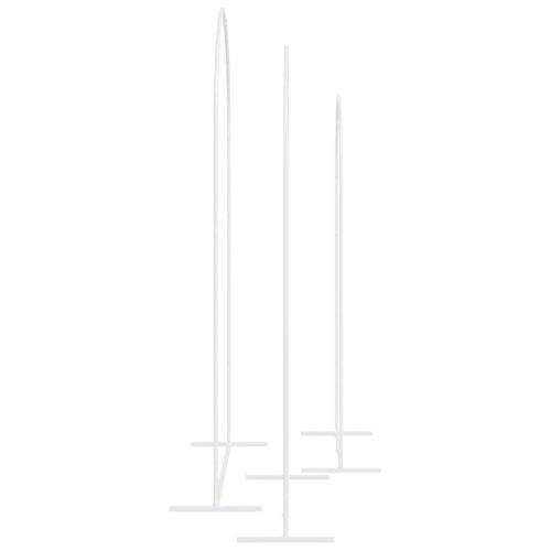 Сватбена арка 3 pcs Бяло Стомана