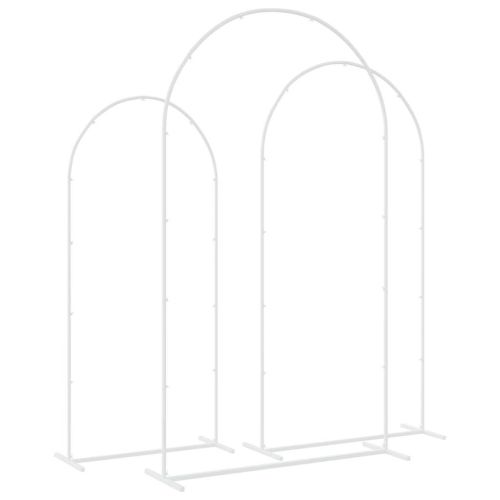 Сватбена арка 3 pcs Бяло Стомана