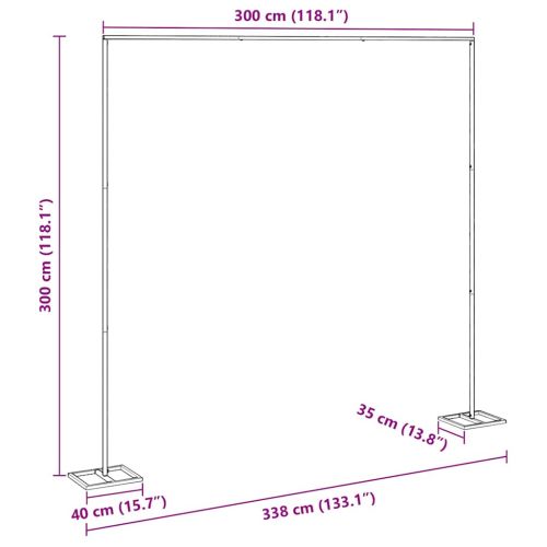 Сватбена арка Златист 338 x 35 x 300 см Стомана