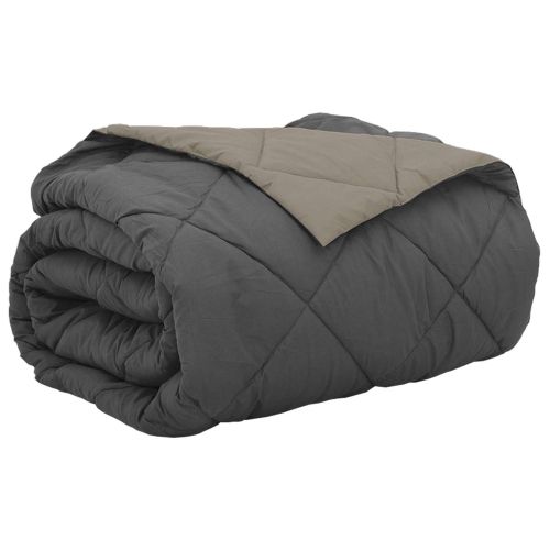 Летен юрган Светло сиво и антрацит 240 x 200 cm Микрофибър