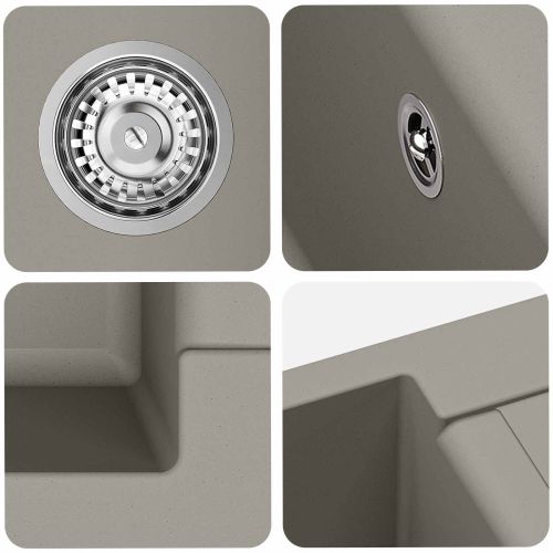 Мивка Сив 780 x 500 мм 80% Кварц и 20% Смола