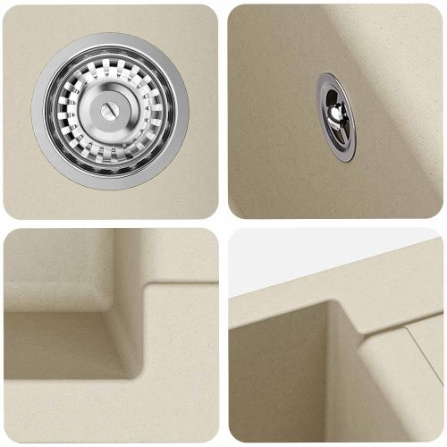 Мивка Бежово 780 x 500 мм 80% Кварц и 20% Смола