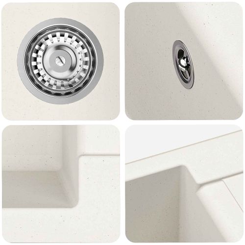 Мивка Бяло 780 x 500 мм 80% Кварц и 20% Смола