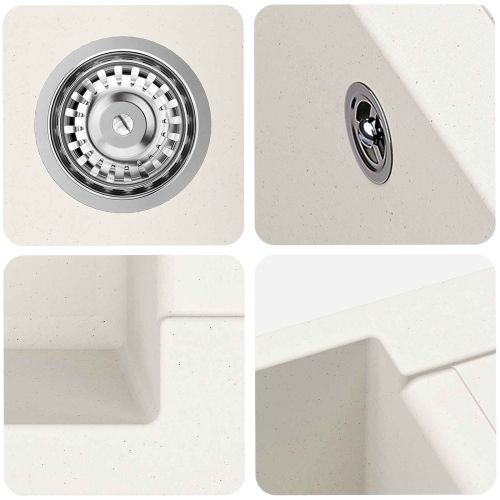 Мивка Бяло 780 x 500 мм 80% Кварц и 20% Смола