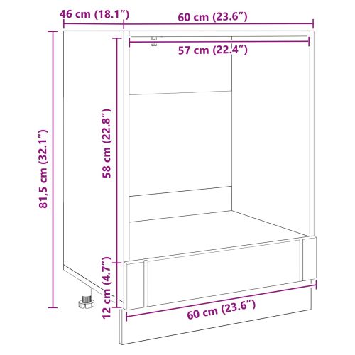 Кухненски шкаф Черния дъб 60 x 46 x 81,5 см Инженерно дърво