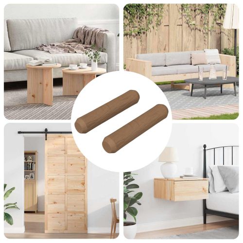 Дървени дюбели 2 pcs Кафяво Ø8 x 35 мм Масивна дървесина