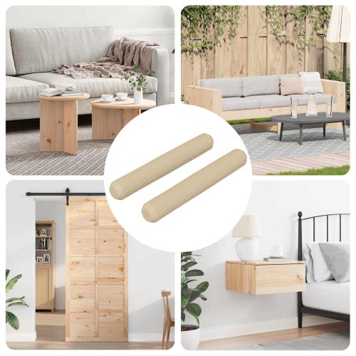 Дървени дюбели 2 pcs Кафяво Ø8 x 50 мм Масивна дървесина