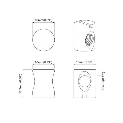 Винтови гайки 12 pcs M6 x 12 мм (Диаметър на резбата x В)