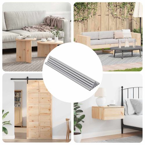 Резбован род 12 pcs Сребрист 6 x 170 мм Стомана