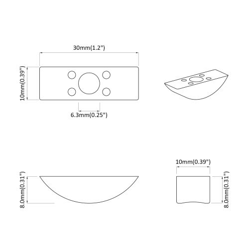 Полукръгла шайба 2 pcs Бяло М6 ПП