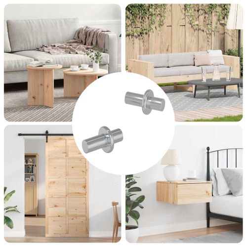 Долно закачалка за рафт 2 pcs Сребрист 8,6 x 8,6 x 14,6 мм