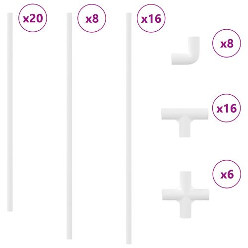 PVC Тръба 2 pcs Бяло 12,2 x 1,8 x 500 мм Mterialpp и PE
