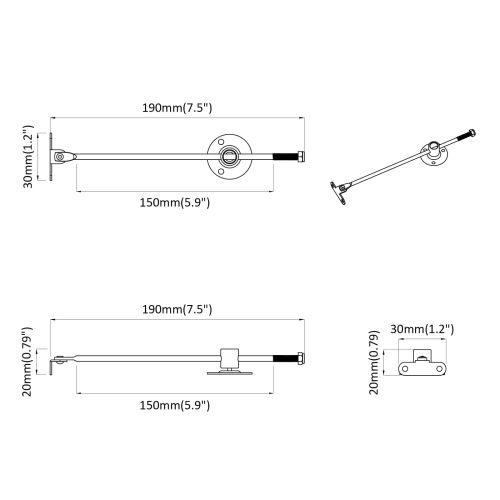 Газов амортисьор 12 pcs Сребрист 190 мм Желязо