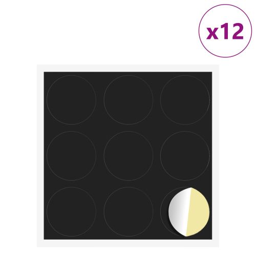 Самозалепваща корица за винтове 12 pcs Черно Ø 20 x 0,5 мм