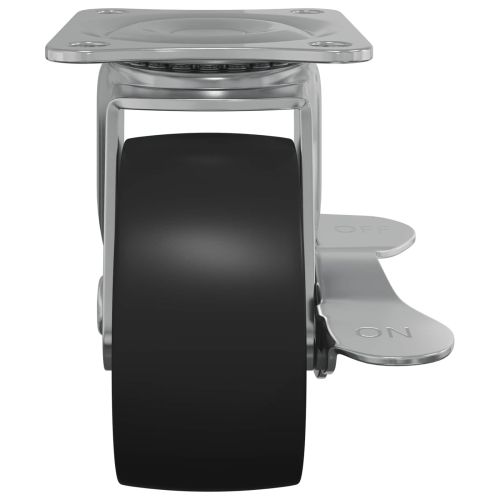 Кастър 12 pcs Черен и сребрист 63 x 48 x 46 мм Желязо и найлон