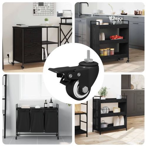 Колела 12 pcs Черно M6 x 1.5 мм Желязо и найлон