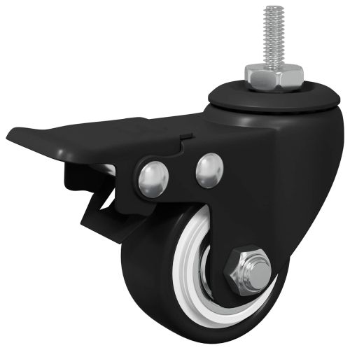 Колела 12 pcs Черно M6 x 1.5 мм Желязо и найлон