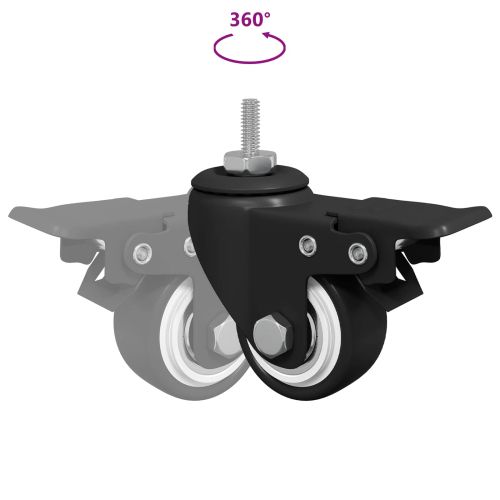 Колела 12 pcs Черно M6 x 1.5 мм Желязо и найлон