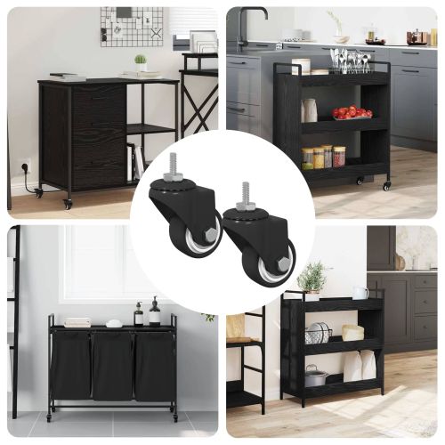 Въртящо се колело 2 pcs Черно M6 мм Желязо и найлон