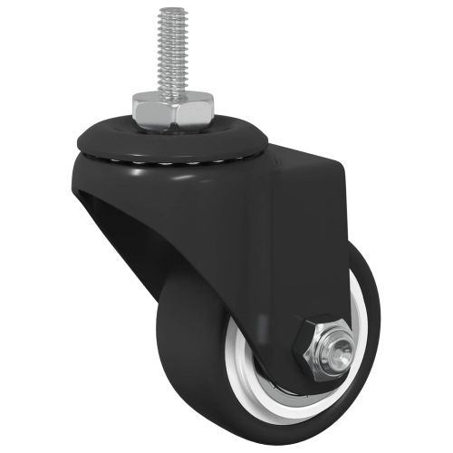 Въртящо се колело 2 pcs Черно M6 мм Желязо и найлон