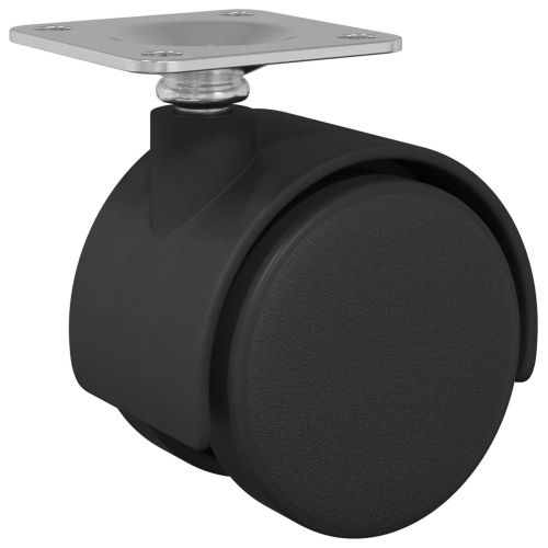 Въртящо се колело 2 pcs Черно 39,5 x 39,5 x 37,8 мм Желязо и ПП