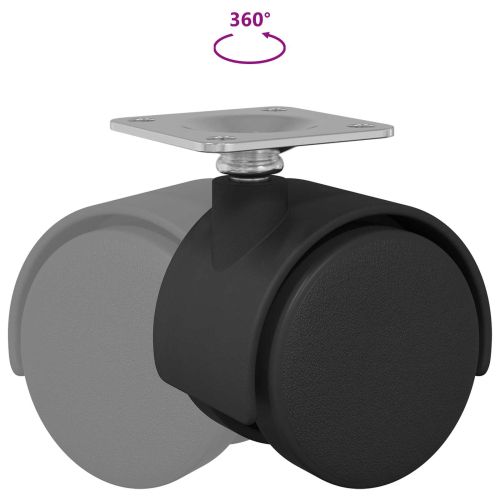 Въртящо се колело 12 pcs Черно 54 мм Желязо и ПП