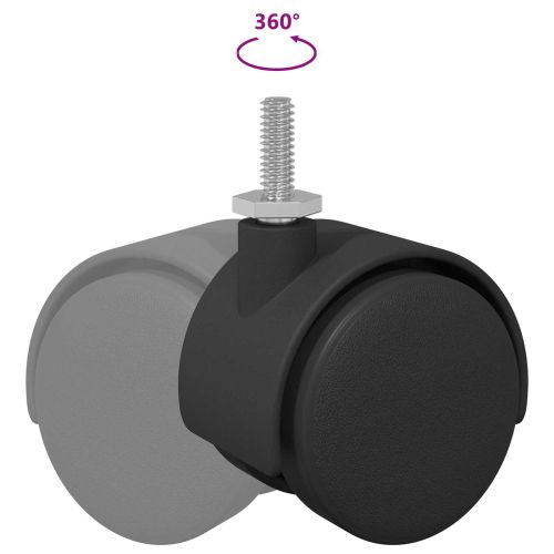 Кастър 2 pcs Черен и сребрист 40,1 x 40,1 x 37,8 мм Желязо и ПП