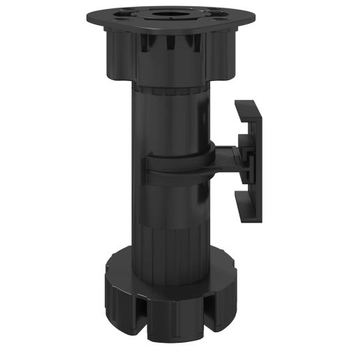 Крака за мебели Регулирума 12 pcs Черно 46 x 46 x 128 mm ПП