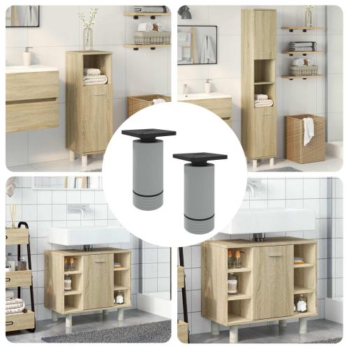 Крака за мебели Регулирума 2 pcs Бяло 64 x 64 x 100 мм ПП