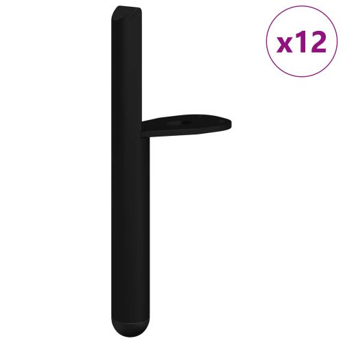 Крака за мебели 12 pcs Черно 0 Желязо