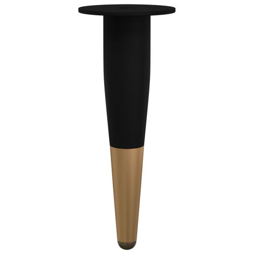 Крака за мебели 12 pcs Черен и златен Ø 40 x 98 мм Желязо