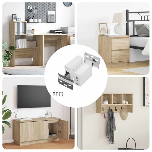 Подвесна скоба за шкаф 12 pcs Бяло 70 x 46 x 19 мм