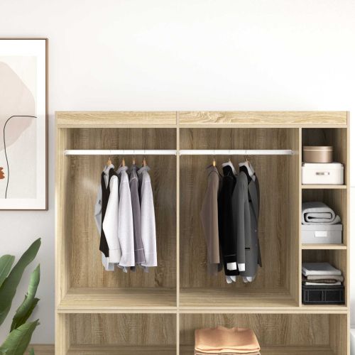 Тръба за дрешник 2 pcs Сребрист 764 x 15 x 29 мм