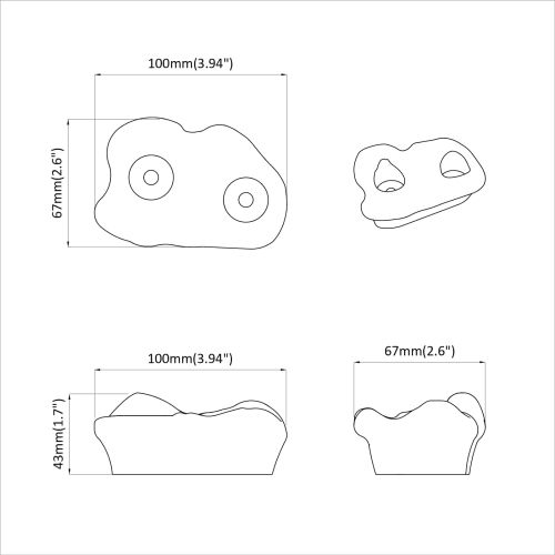 Хватки за катерене 12 pcs Синьо 100 x 67 x 43 мм ПП