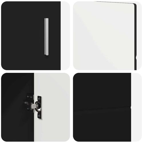 Служебен шкаф Черно 88,5 x 30,5 x 55,5 см Инженерно дърво