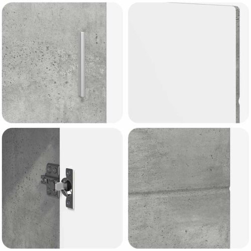 Служебен шкаф с рафт Циментено сиво 88,5 x 30,5 x 55,5 см