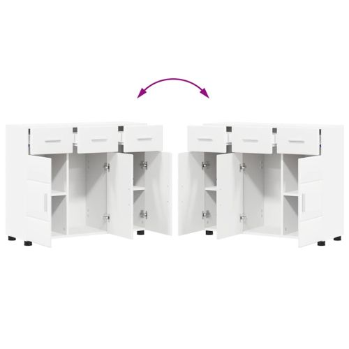 Служебен шкаф с рафт Бяло 88,5 x 30,5 x 73 см Инженерно дърво