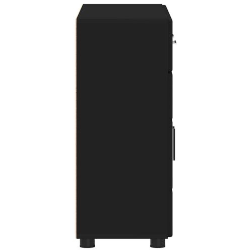 Служебен шкаф с рафт Черно 88,5 x 30,5 x 73 см Инженерно дърво