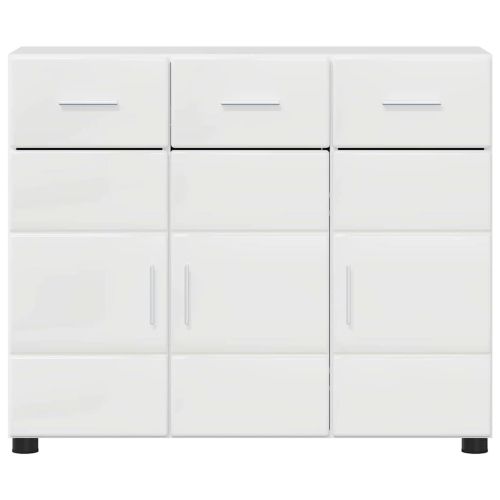 Служебен шкаф Лъскаво бяло 88,5 x 30,5 x 73 см Инженерно дърво