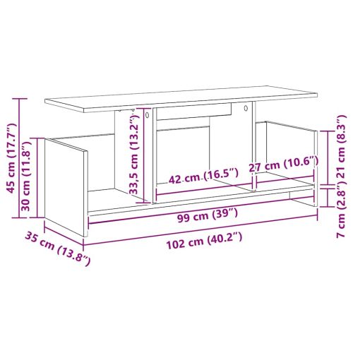 ТВ стойка Дъб 102 x 35 x 45 см Инженерно дърво