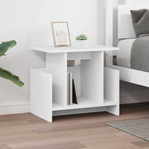 ТВ стойка 2 pcs Бяло 50 x 35 x 45 cm Инженерно дърво