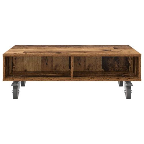 Странична маса с колела Старо дърво 90 x 50 x 30 cm