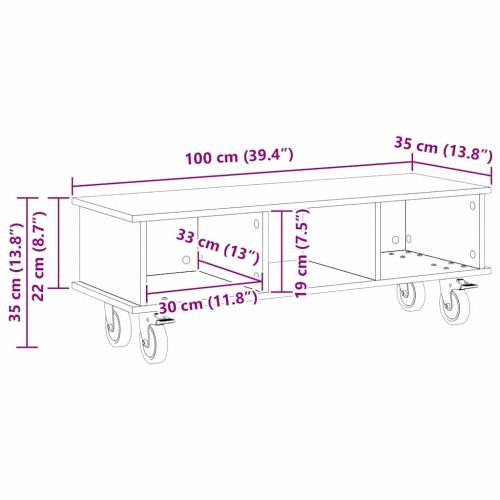 ТВ стойка Старо дърво 100 x 35 x 35 см Инженерно дърво