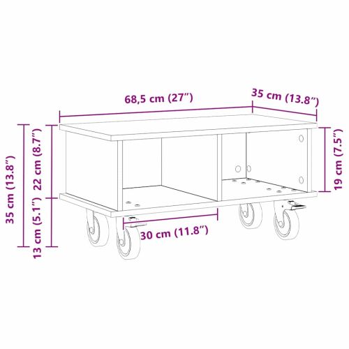 ТВ стойка Циментено сиво 68,5 x 35 x 35 см Инженерно дърво