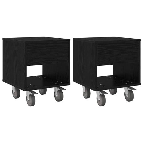 Нощно шкафче 2 pcs Черния дъб 40,5 x 40 x 48 см Инженерно дърво